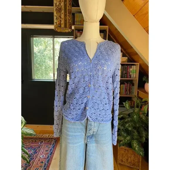 Crochet Cardigan Blouse - Picture 2 of 4